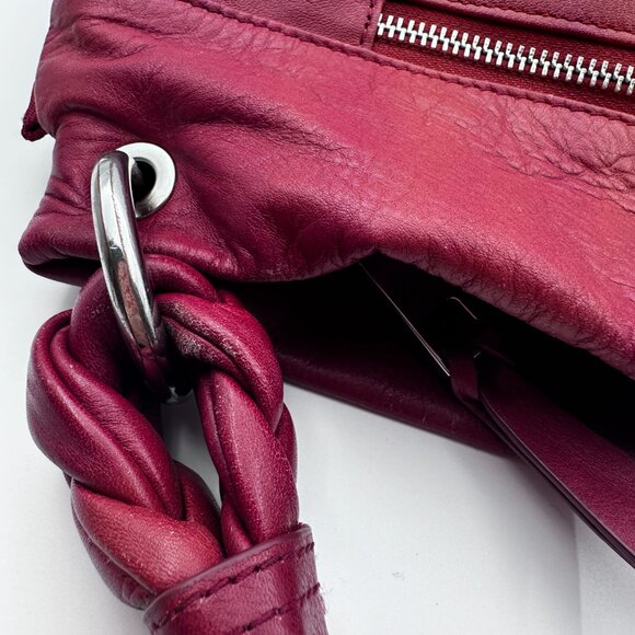 Fenn Wright Manson | Gorgeous Red Soft Leather Woven Hobo Bag - Picture 14 of 14